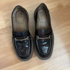 Sam Edelman Dark Brown Loafers with Gold Accent